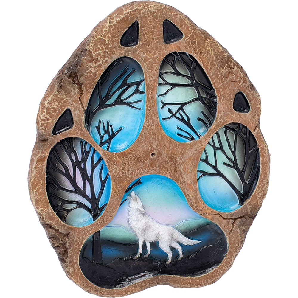 FUJIMA 6.1IN WOLF FOOTPRINT FLAT INCENSE BURNER