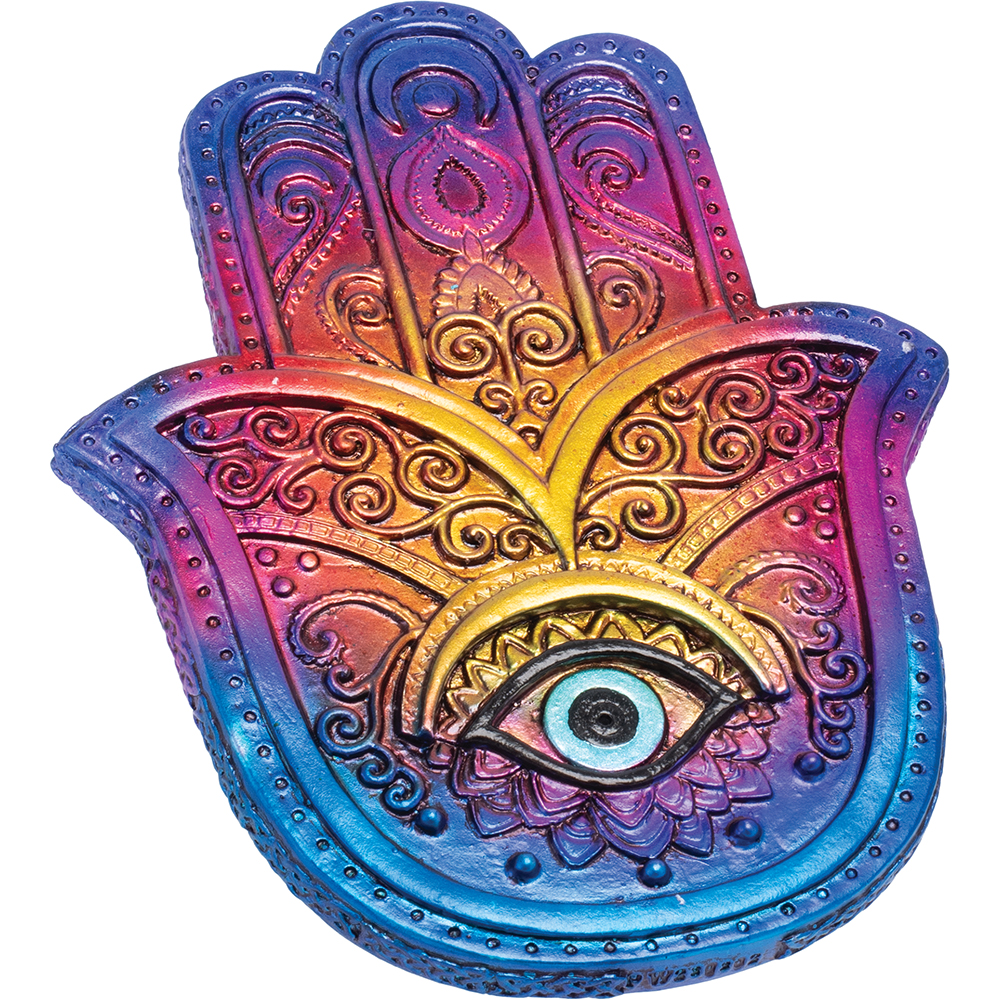 FUJIMA 6.2IN HAMSA HAND FLAT INCENSE BURNER