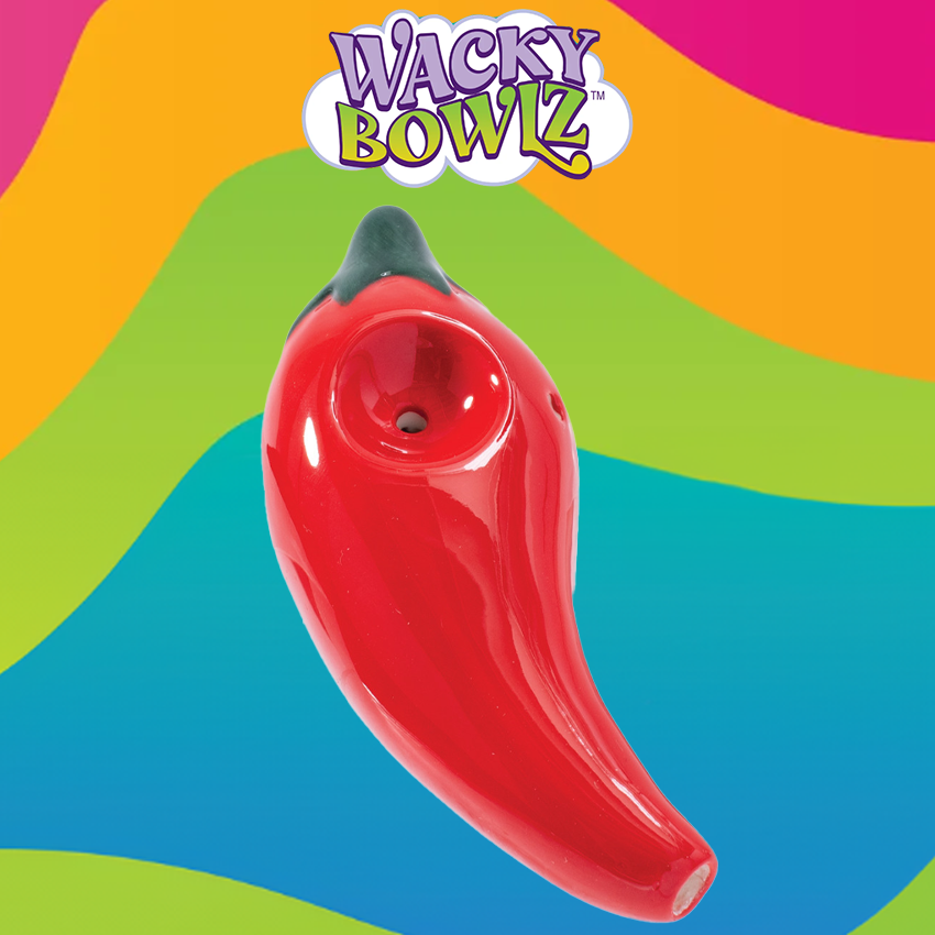 3.5IN CHILI PEPPER CERAMIC PIPE - WACKY BOWLZ