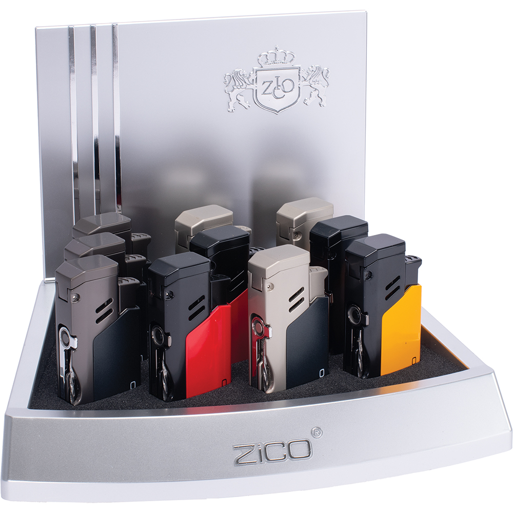 ZICO QUAD TORCH FLAME LIGHTER WITH PUNCH - 10CT