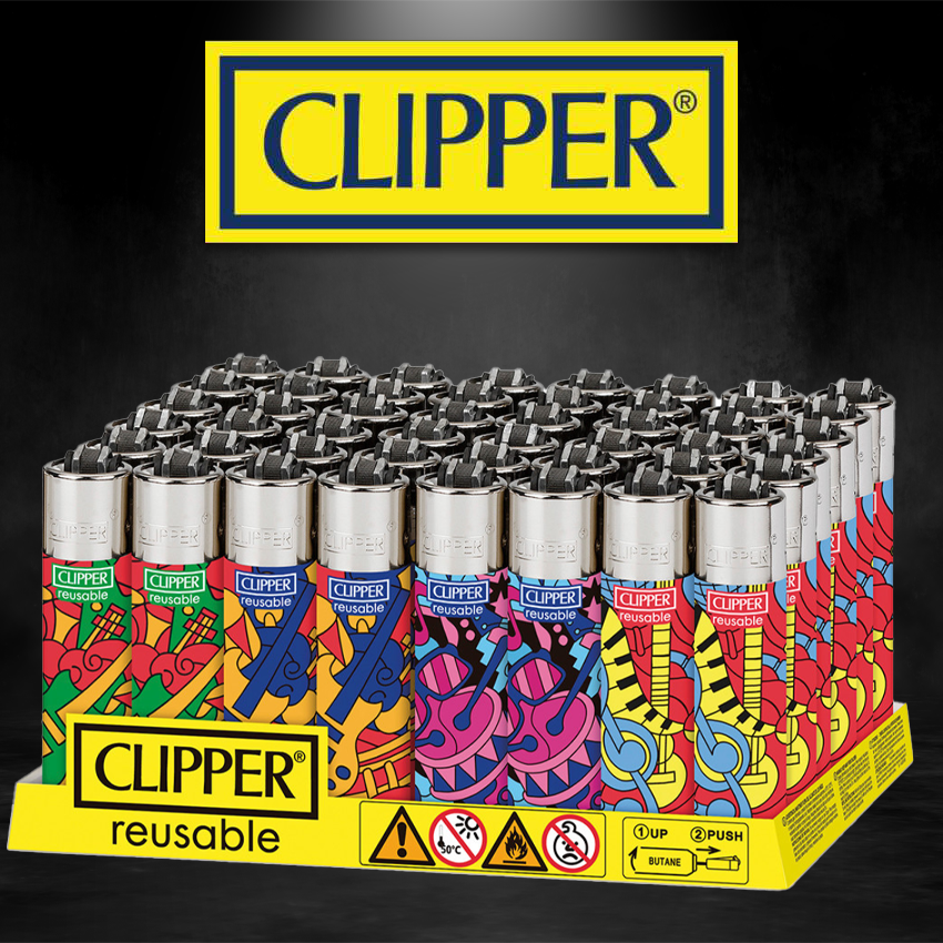 48CT. ART MUSIC SHAPES CLIPPER LIGHTERS