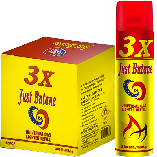 C.I JUST BUTANE 3X GAS LIGHTER REFILL - 12CT