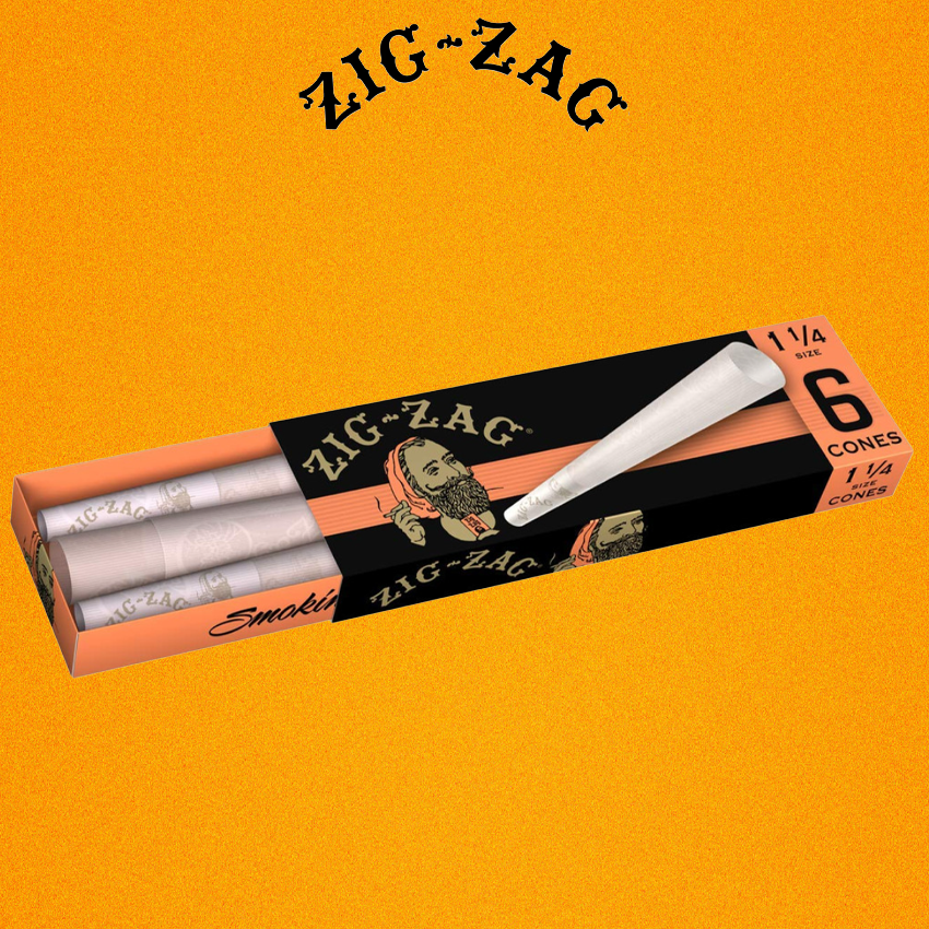 6CT ZIG-ZAG 1 1/4 PRE-ROLLED CONE PACKS -24