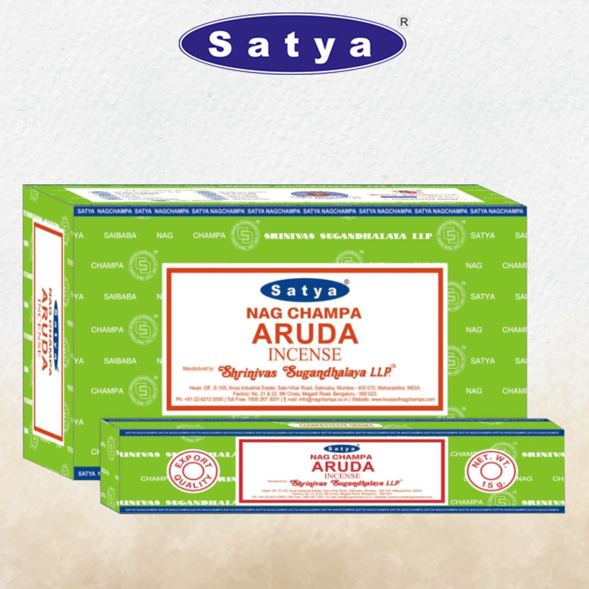 SATYA - ARUDA INCENSE STICKS - 12CT