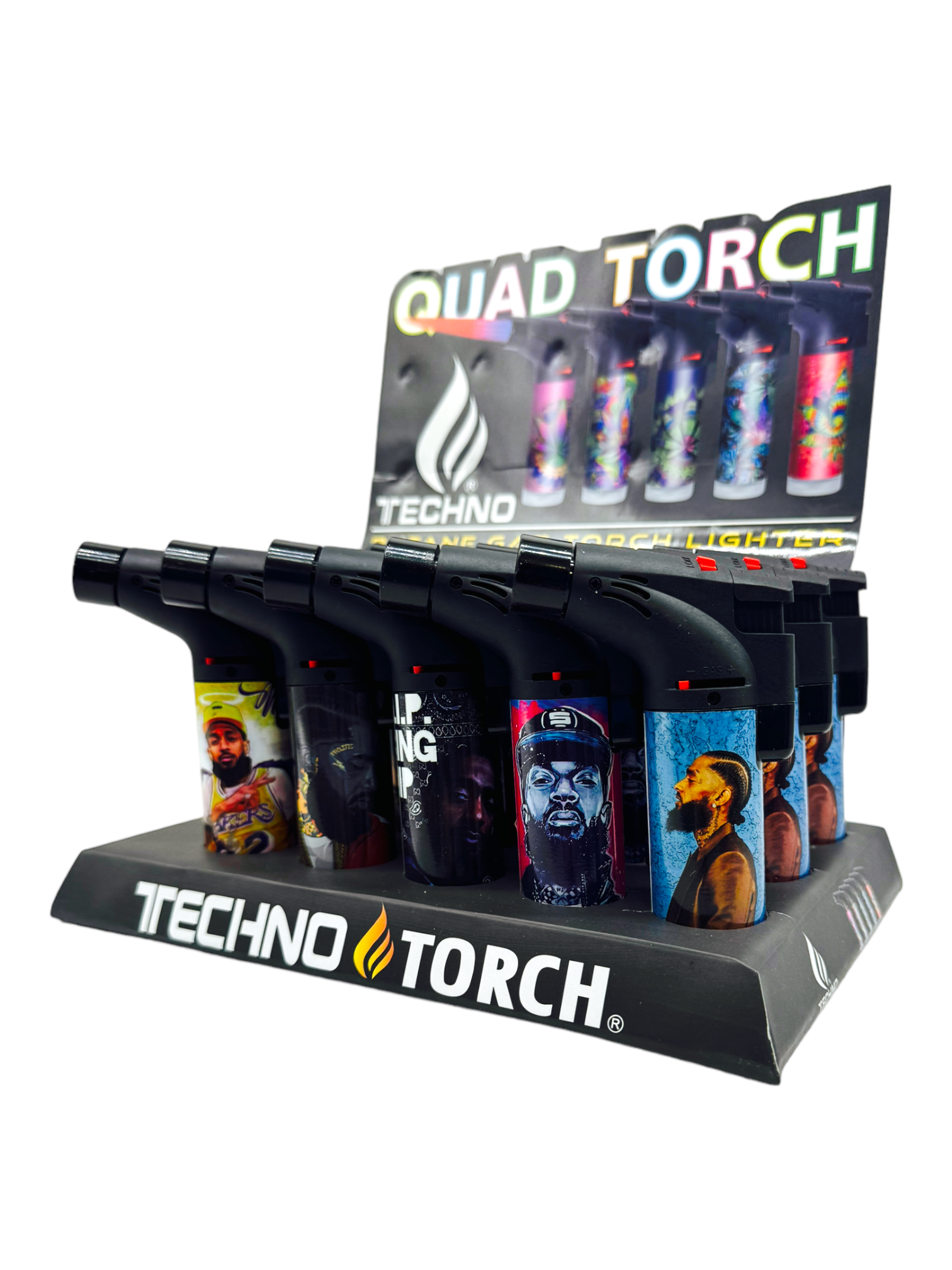 TECHNO QUAD TORCH GAS GUN LIGHTER LAKERS - 15CT DISPLAY