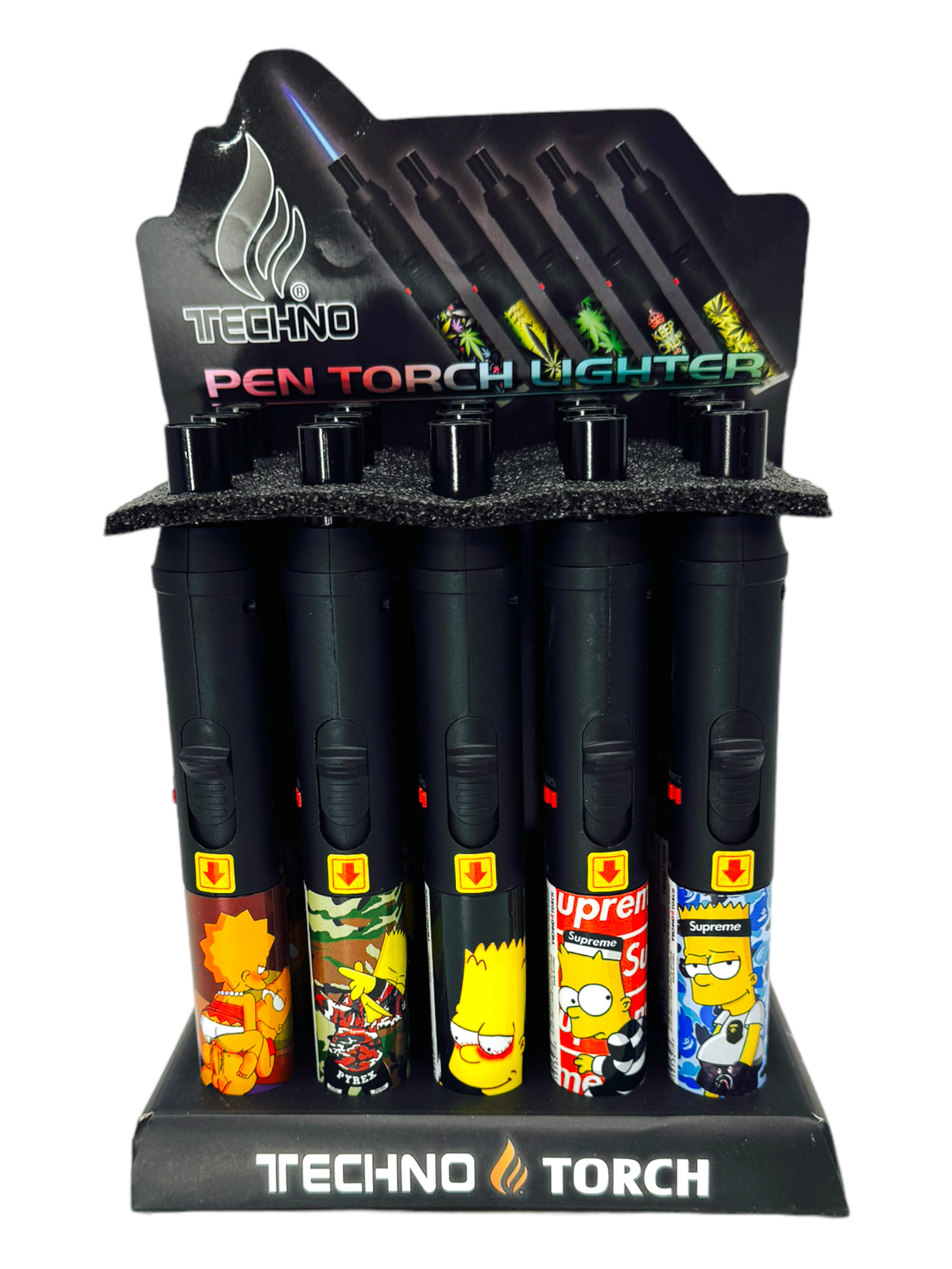 TECHNO PEN TORCH GAS GUN LIGHTER SIMPSONS - 15CT DISPLAY