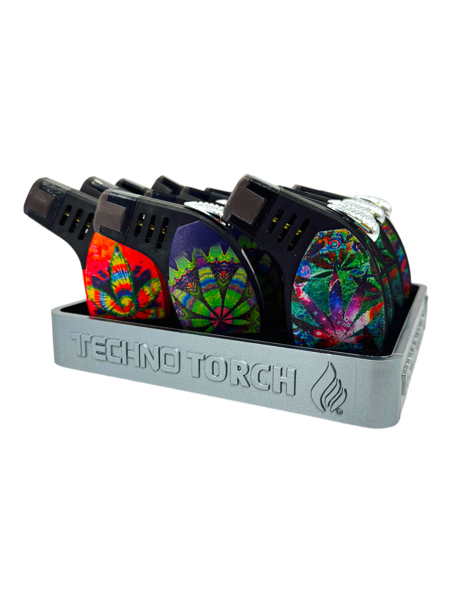 TECHNO TORCH DYE LEAF DESIGN LIGHTER - 12CT DISPLAY
