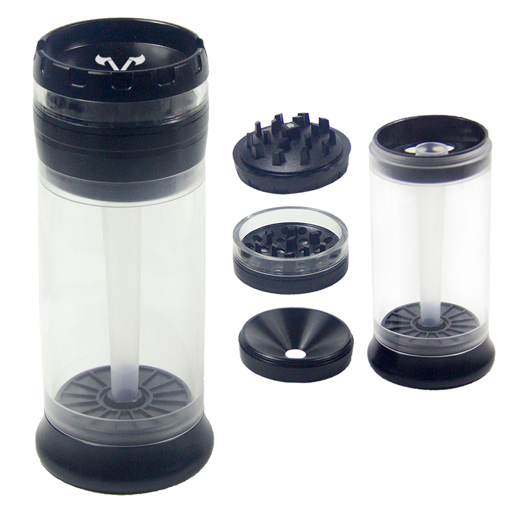 VIKING AXE GRINDER 63MM WITH CONE FILLER AND ASHTRAY TOP - BLACK