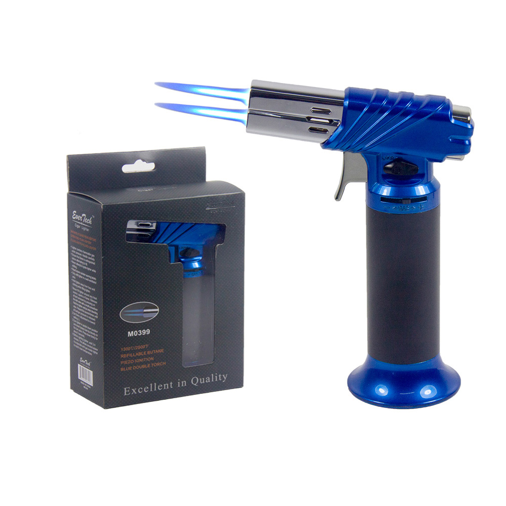 EVERTECH TABLE TORCH DOUBLE TORCH WITH TRIGGER IGNITION - BLUE
