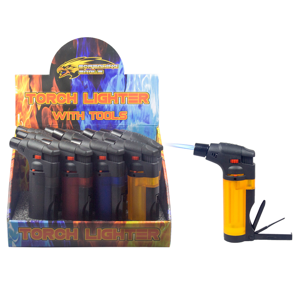 SCREAMING EAGLE SIDE JET TORCH LIGHTER WITH PIPE TOOL - 12CT