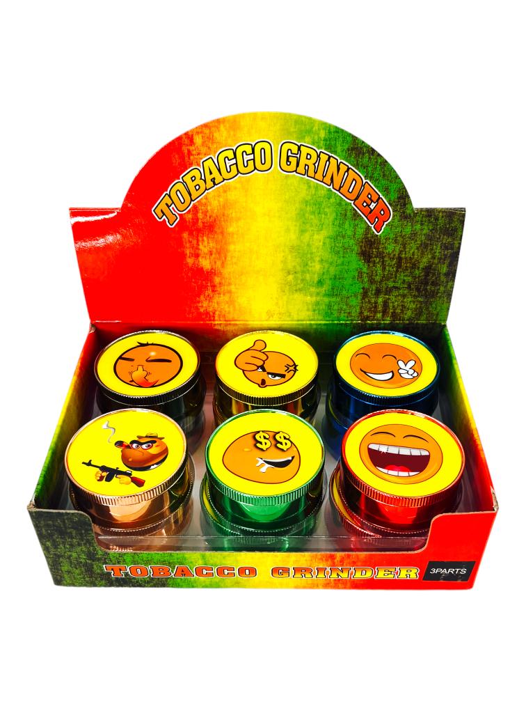 FACE CANDY COLORS 3 PARTS 51MM GRINDER - 12CT DISPLAY