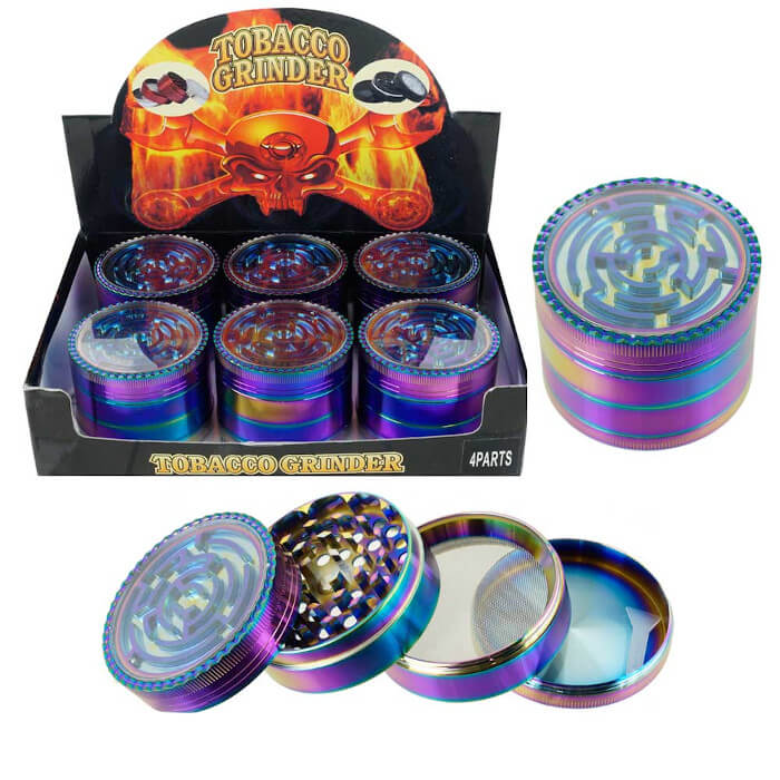 4 PART MAZE TOP GRINDER 60MM - 6CT