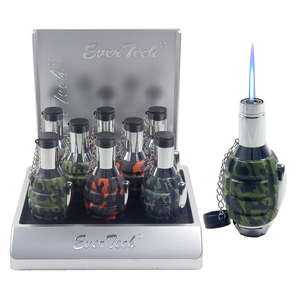 EVERTECH HAND GRENADE JET TORCH ASSORTED CAMO COLORS - 8CT