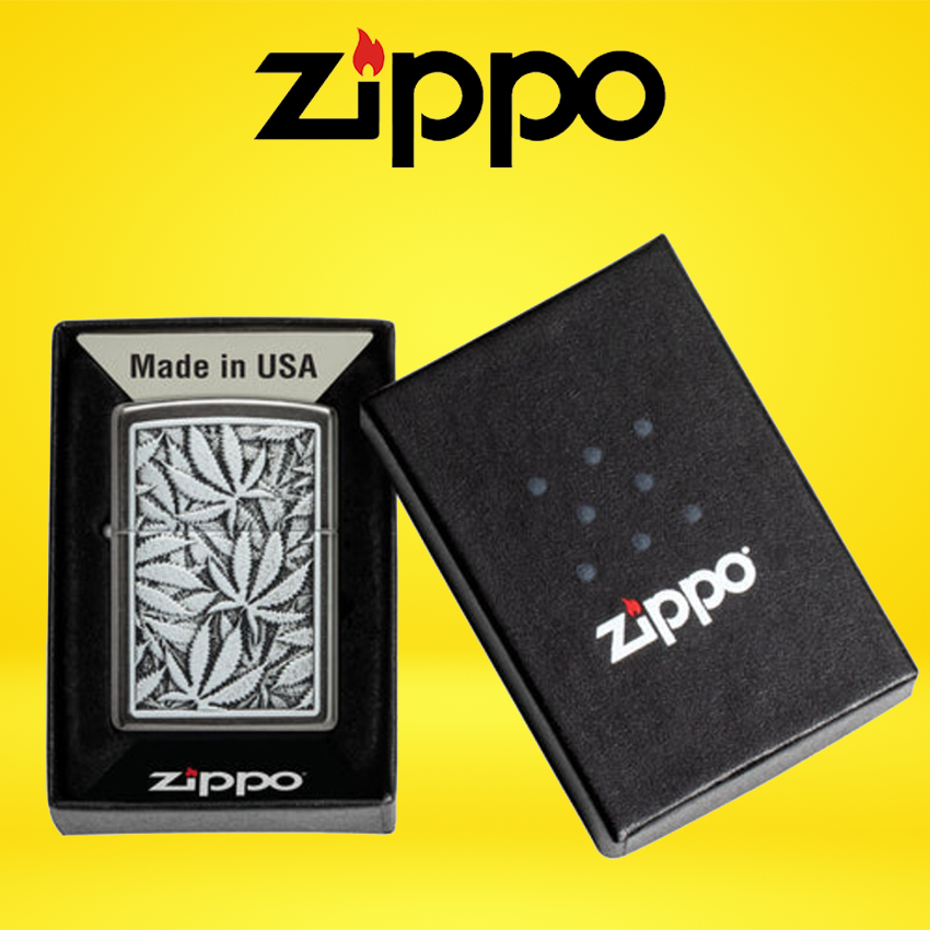 ZIPPO - CANNABIS EMBLEM DESIGN LIGHTER - 1CT