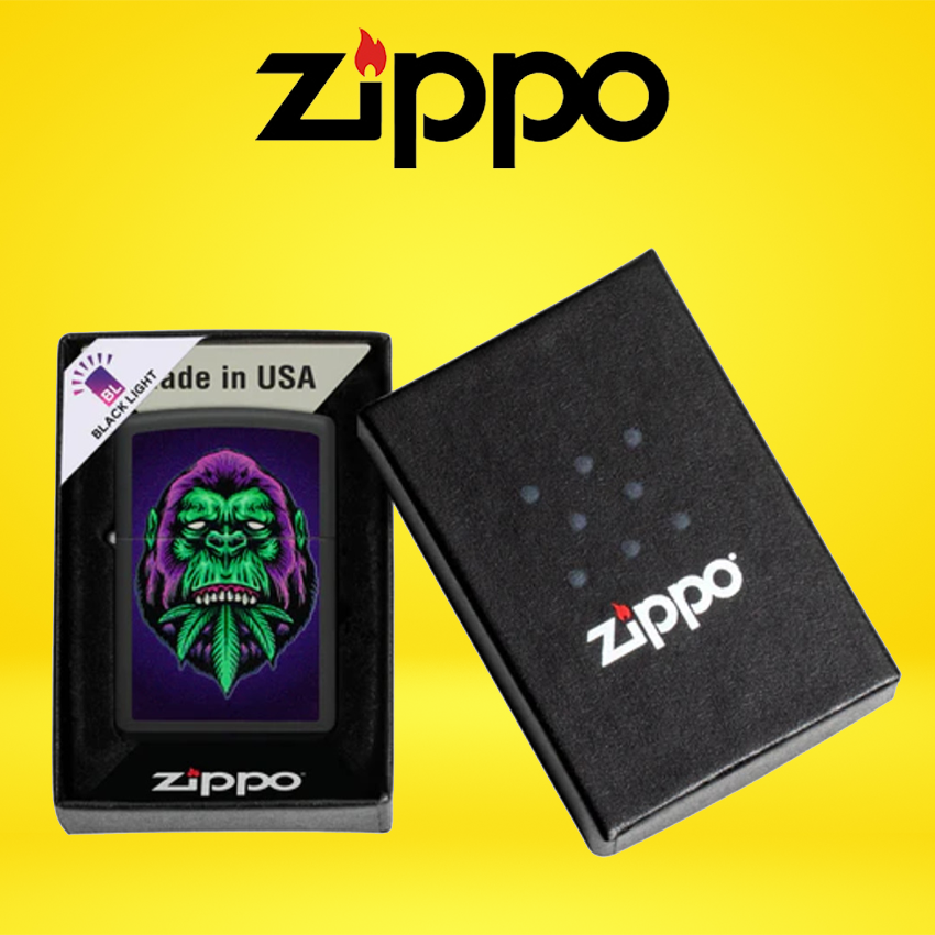 ZIPPO - CANNABIS GORILLA DESIGN LIGHTER - 1CT
