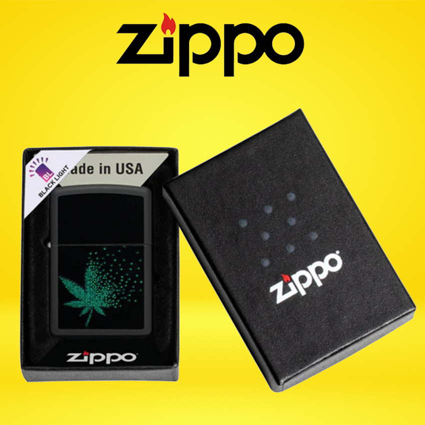 ZIPPO - PIXEL CANNABIS DESIGN LIGHTER - 1CT