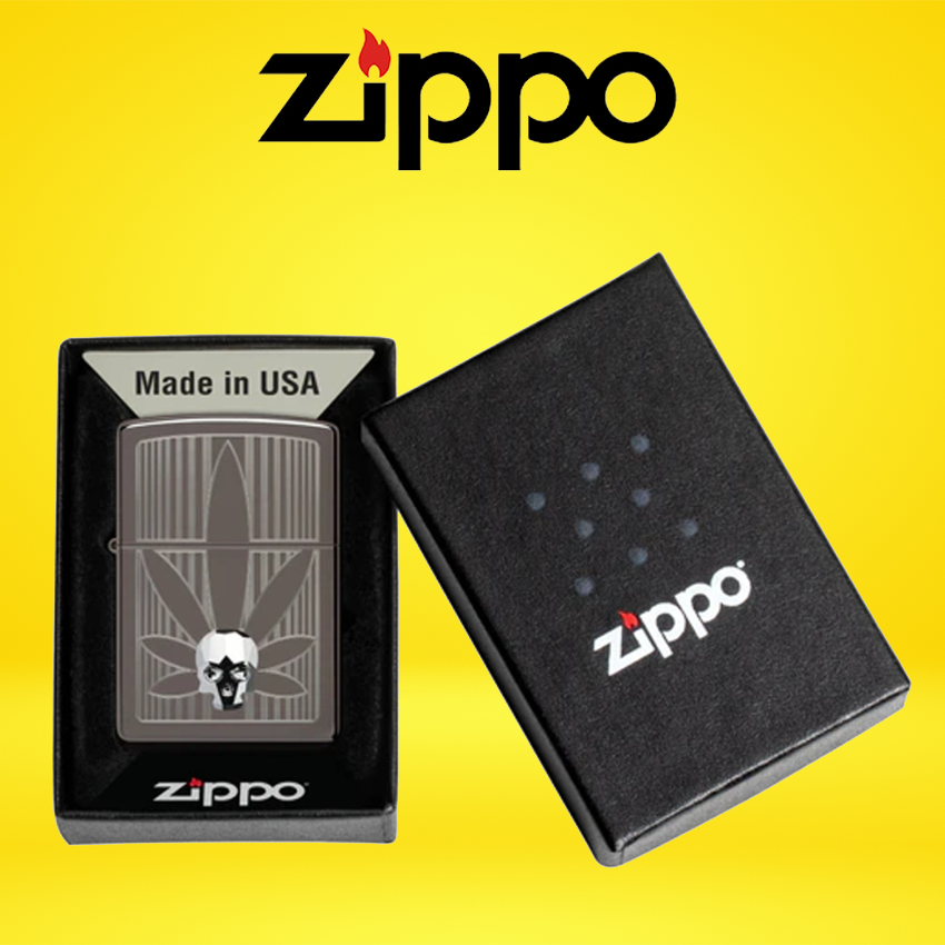 ZIPPO - CANNABIS SKULL DESIGN LIGHTER - 1CT