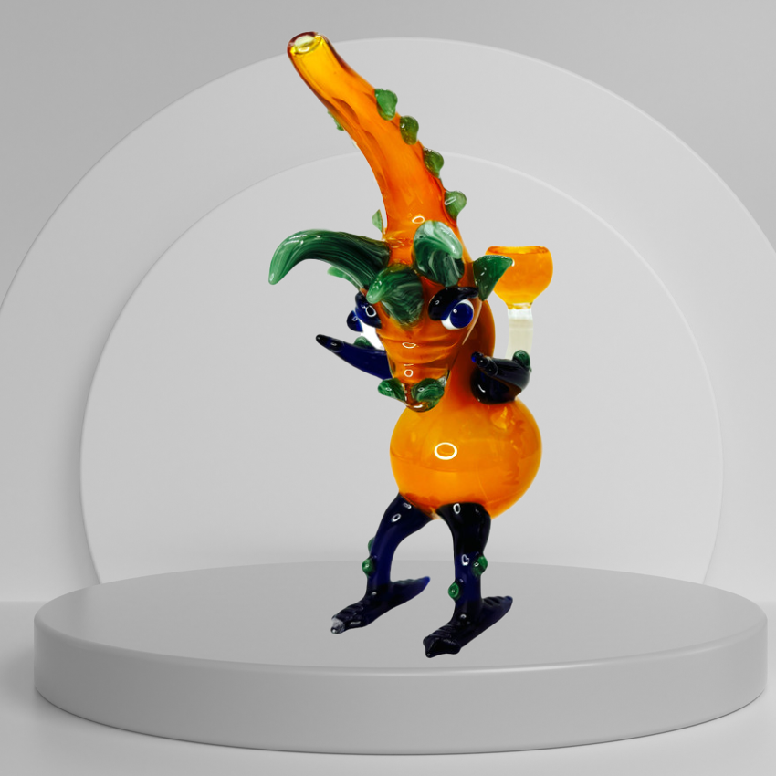 DOUBLE TUBE WAVE ATTACKING DRAGON MIX COLOR BUBBLER 8"