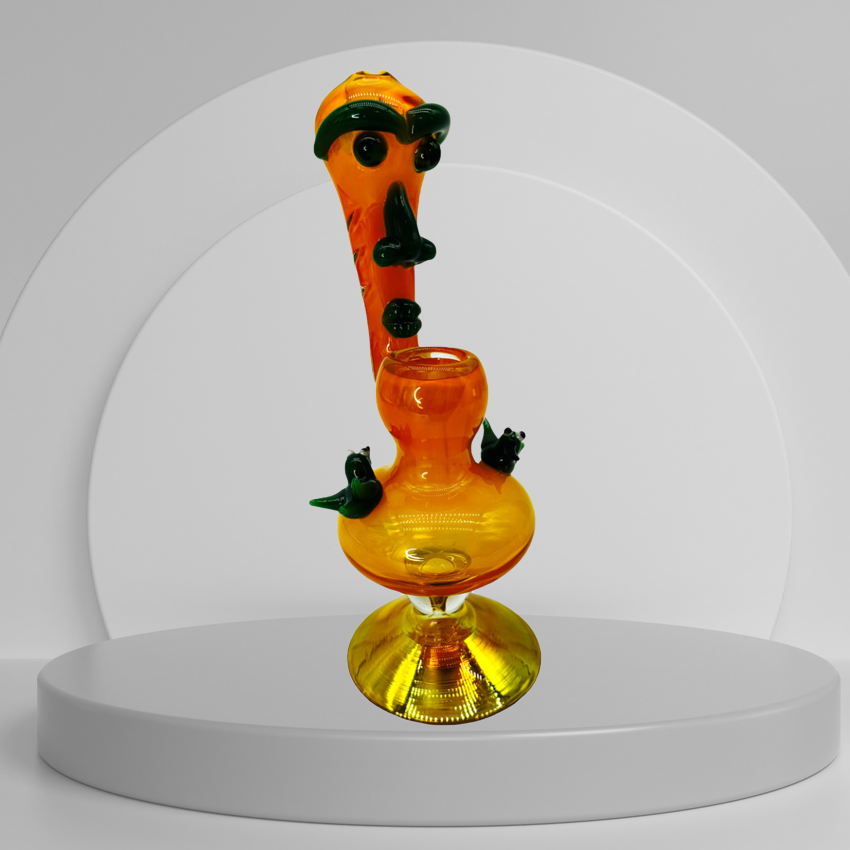FUMED BIRDS AND FACE MIX COLOR PREMIUM BUBBLER 9"