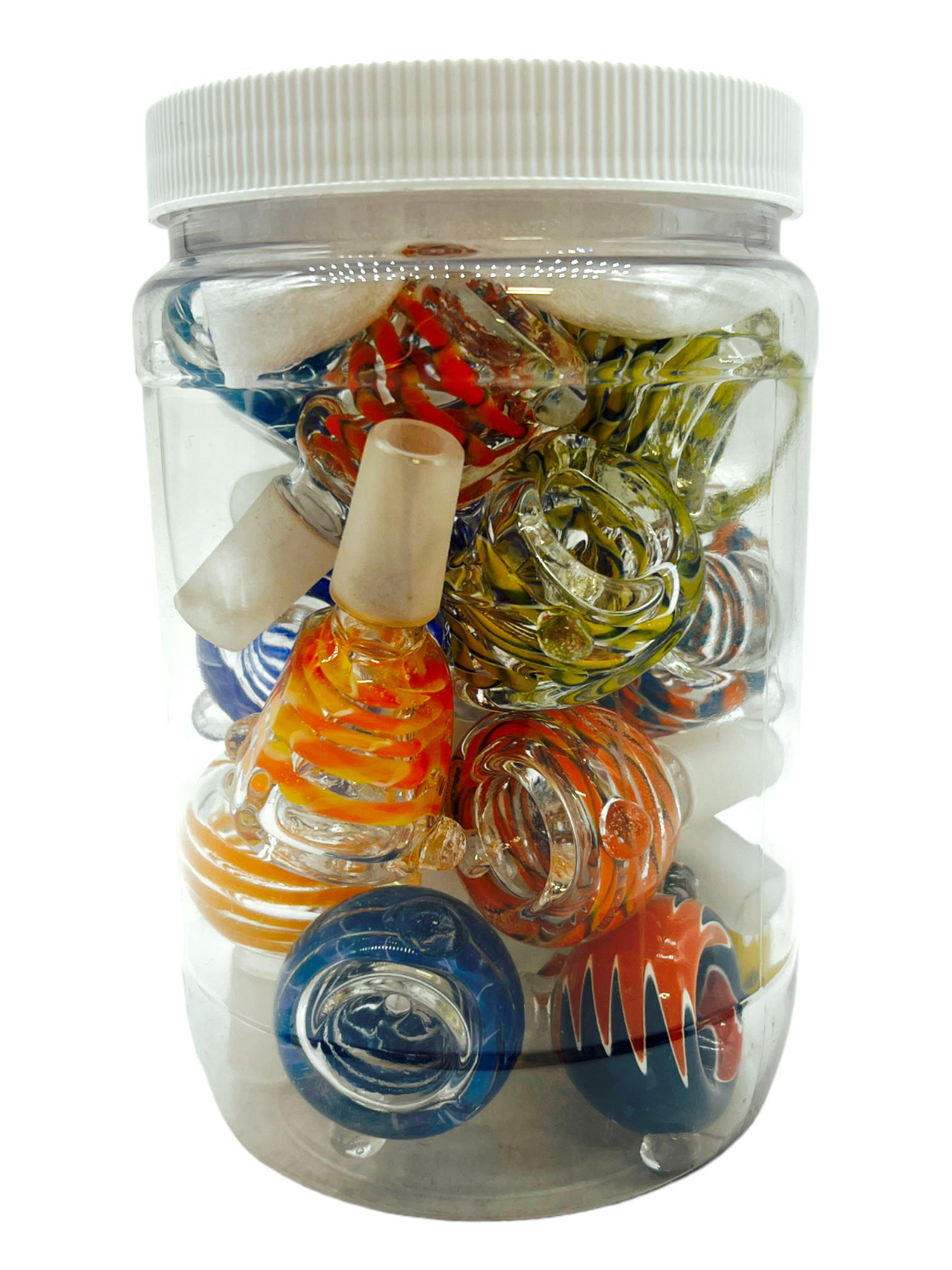14MM GLASS BOWLS JAR ASSORTED DESIGN - 18CT