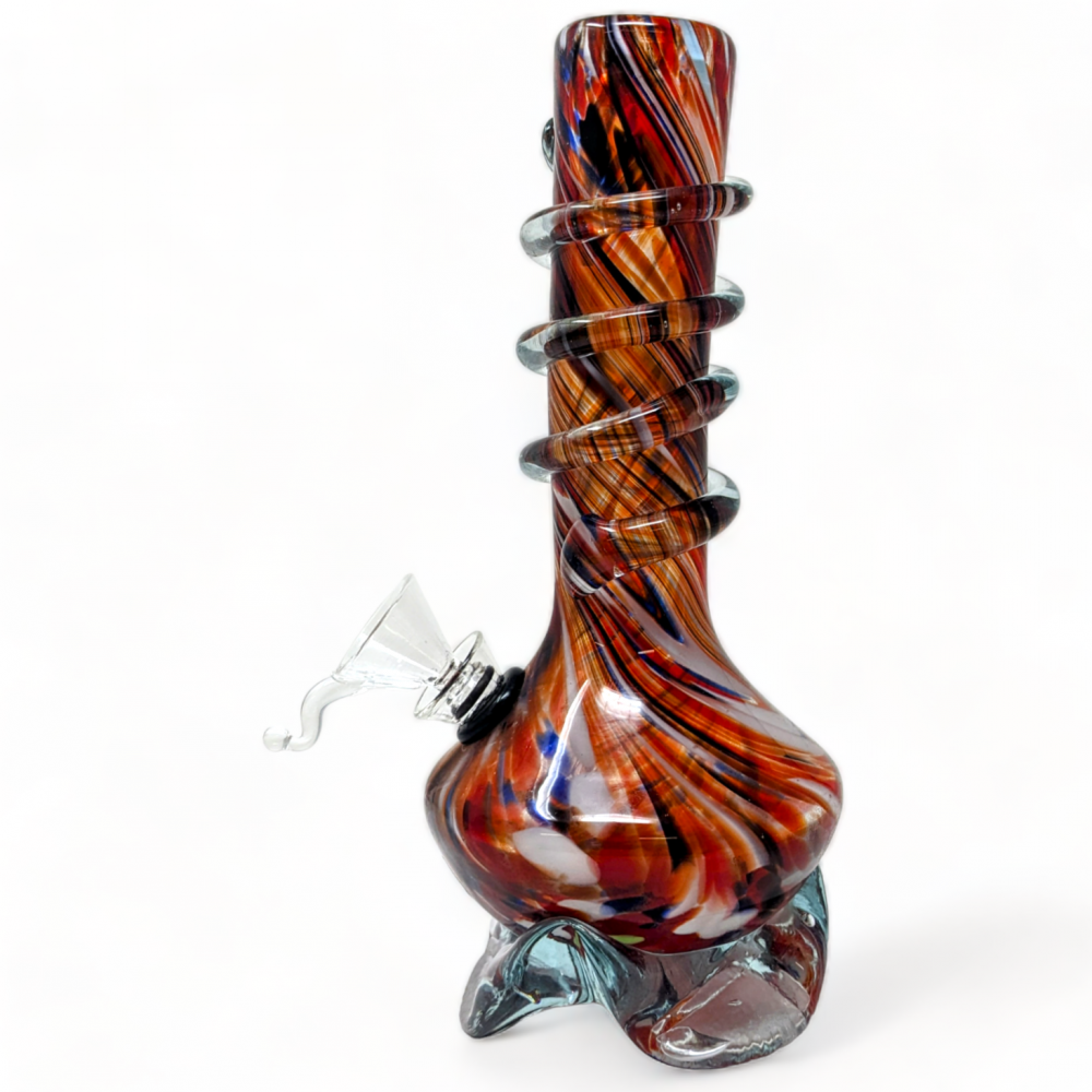 Colorful Frit Flower Bowl Glass Pipe - P2862