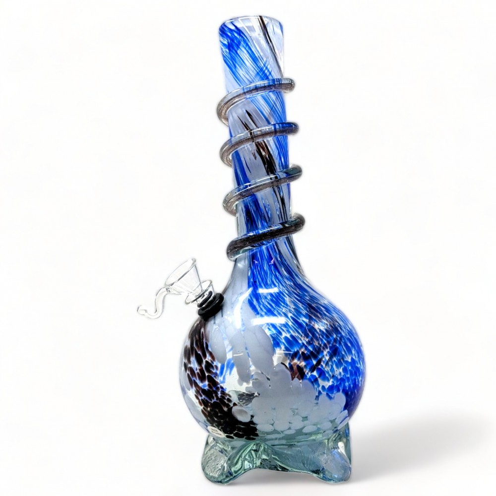 6 Wave Base Twist Grip Glass Water Pipe Mini Bong -SmokeDay