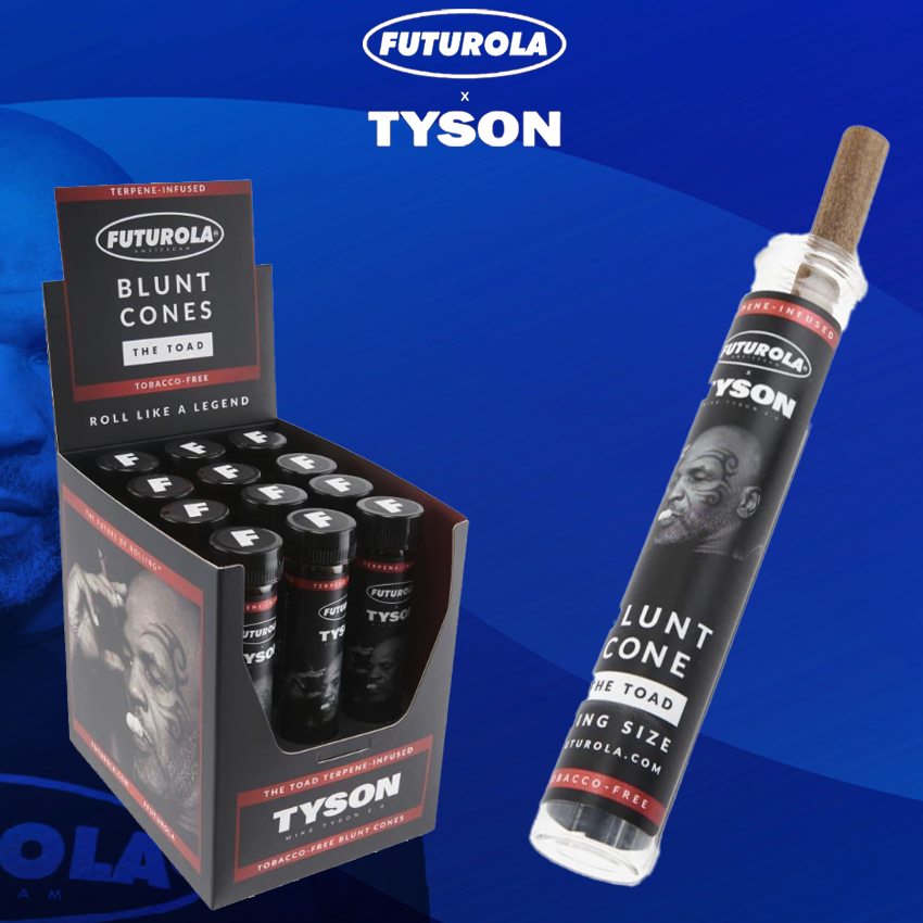 TYSON RANCH - FUTUROLA PRE ROLLED BLUNT CONES THE TOAD DISPLAY - 12CT