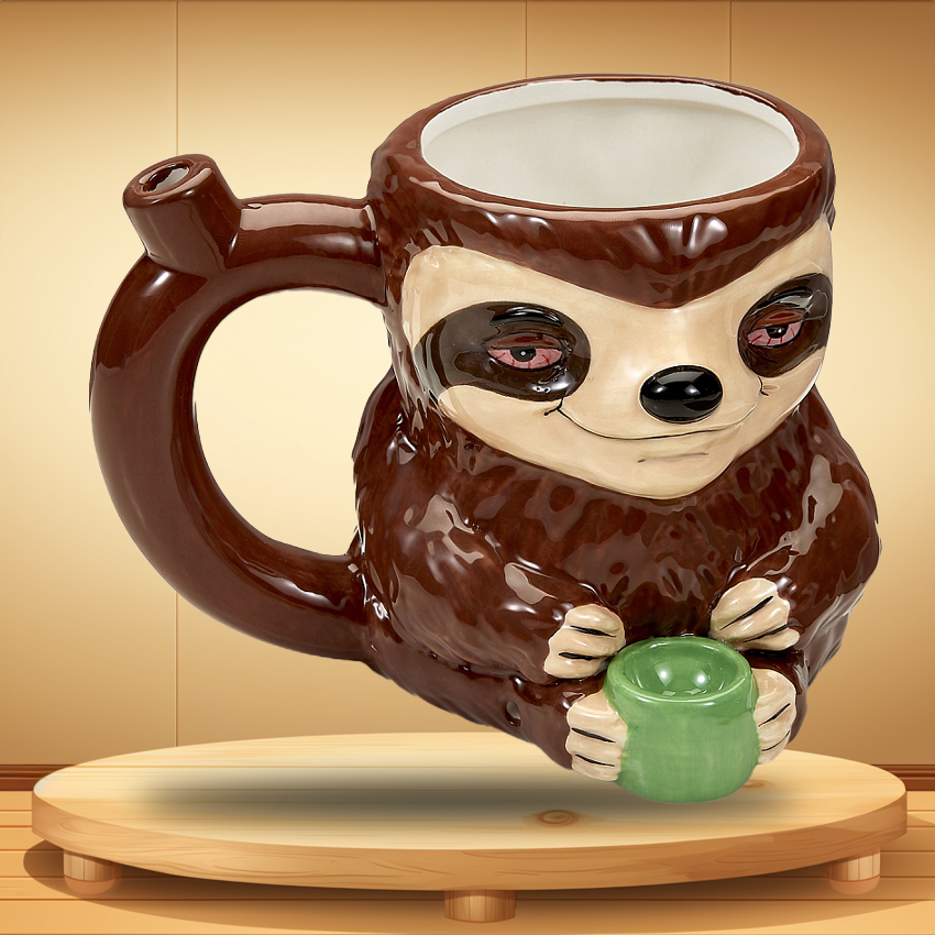 STONED SLOTH MUG PIPE - 1CT