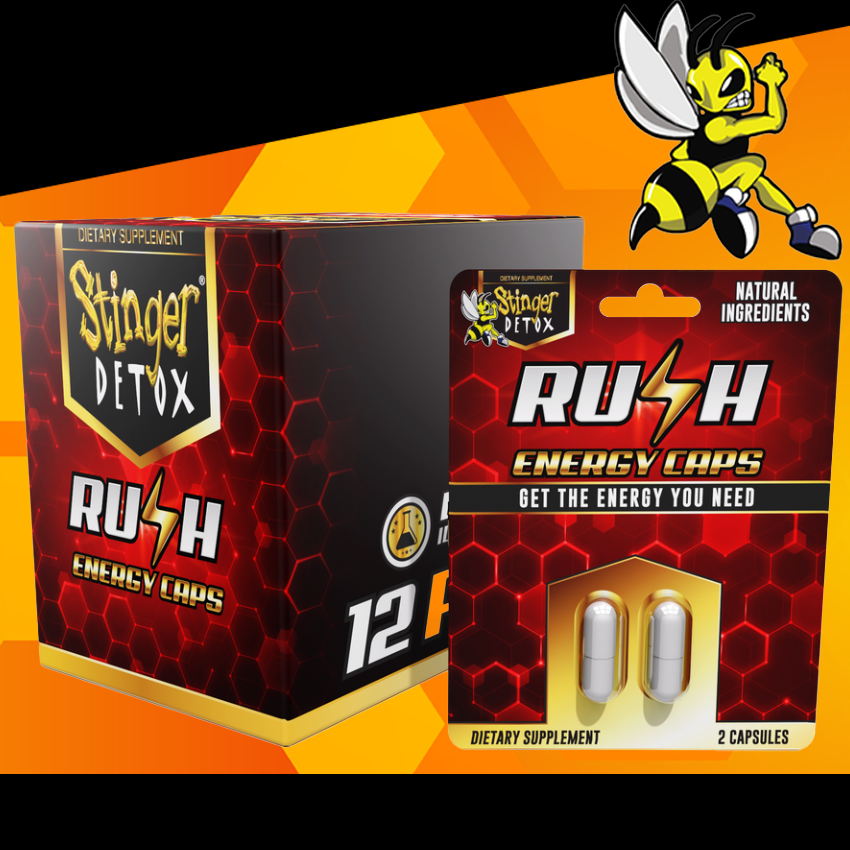 STINGER DETOX RUSH ENERGY CAPS - 12CT