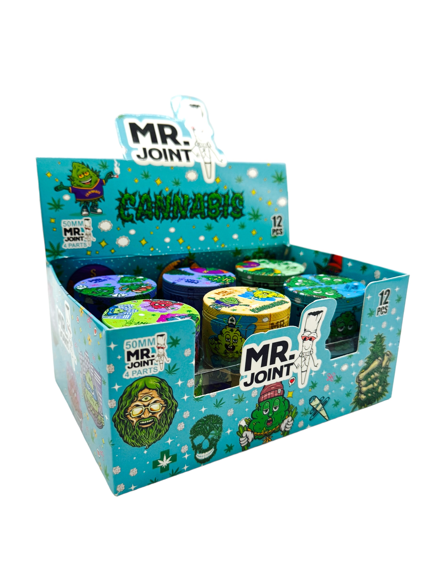 MR JOINT 50MM 4 PART GRINDER - 12CT DISPLAY