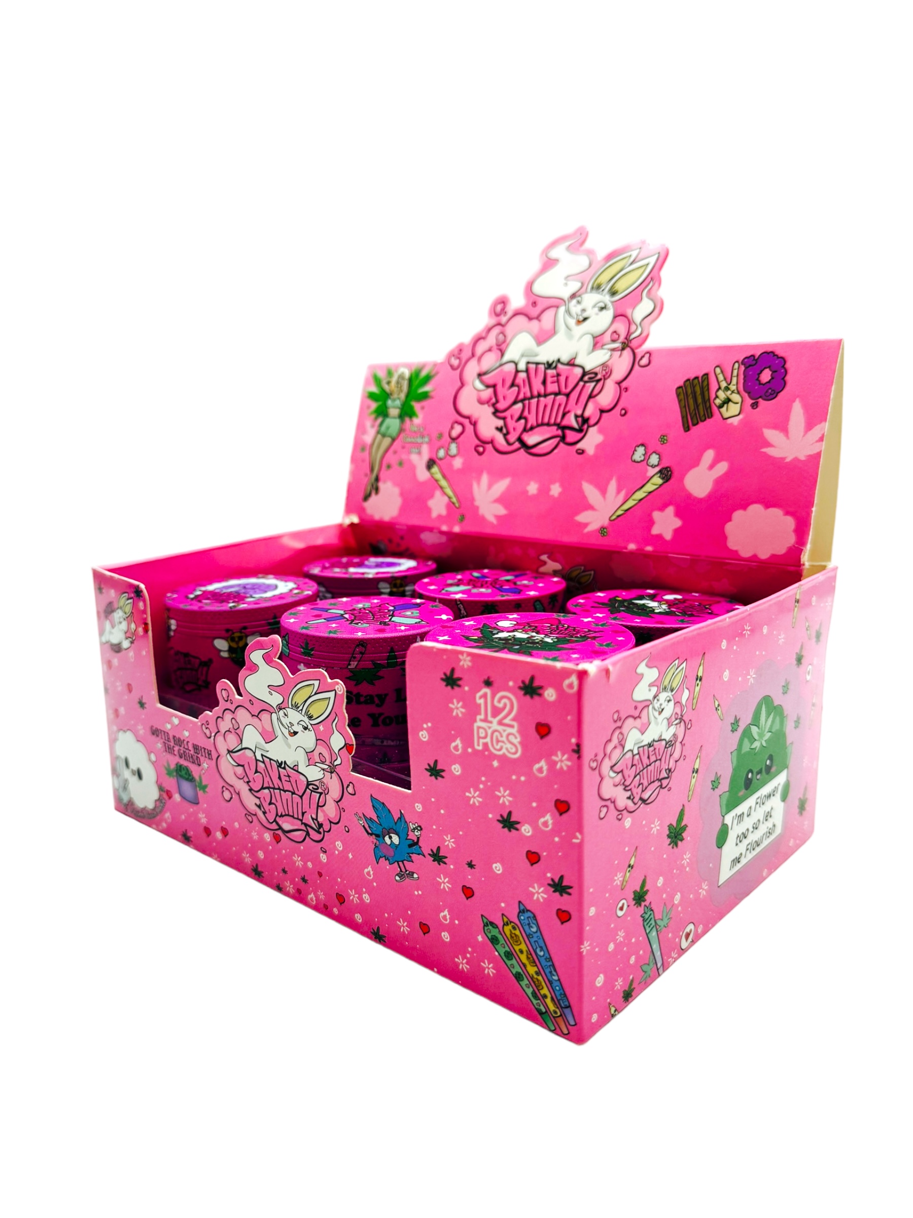 BAKED BUNNY 50MM 4 PART GRINDER - 12CT DISPLAY