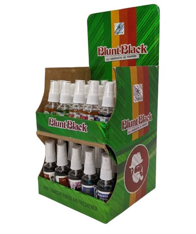 BLUNT BLACK AIR FRESHENER SPRAY - ASSORTED - DISPLAY OF 50CT