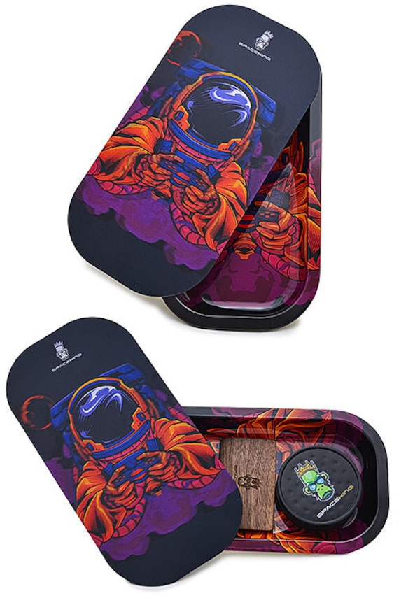 SPACE KING HOLOGRAPHIC MINI ROLLING TRAYS - 1CT