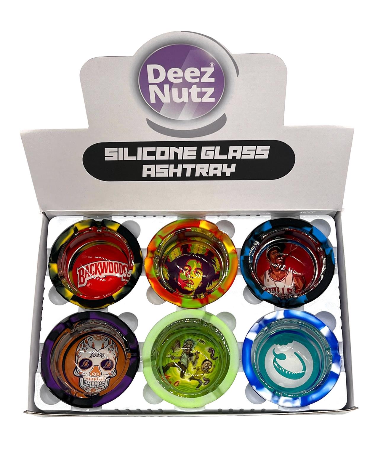 DEEZ NUTZ SILICONE GLASS ASHTRAY - 6CT
