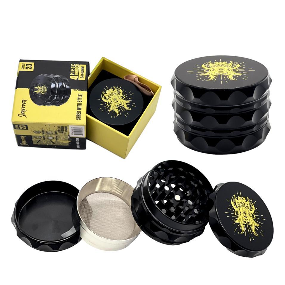SHREDDER 4 PIECE GRINDER 63MM (STYLE 23) - MIXED COLOR