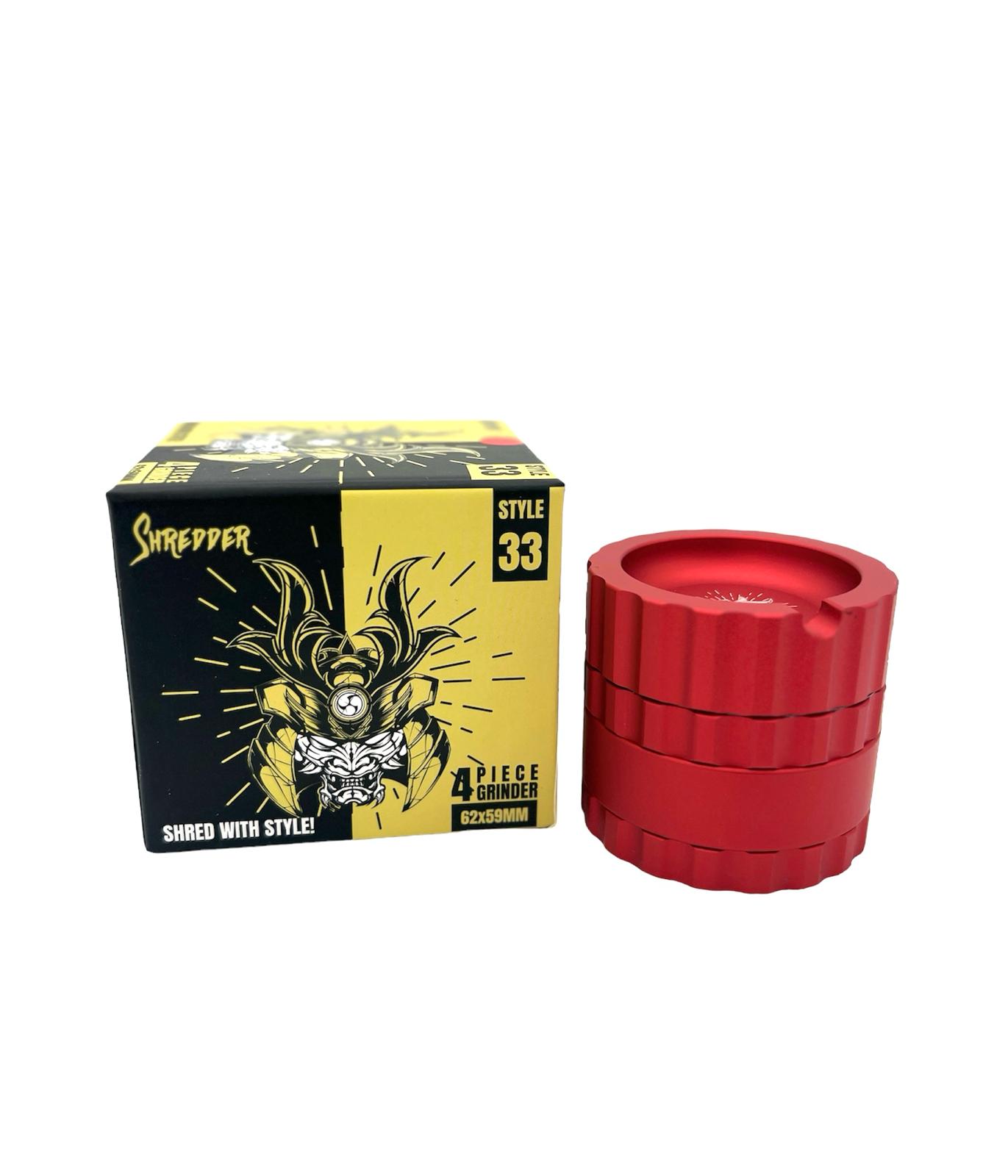SHREDDER 4 PIECE GRINDER 63MM (STYLE 33) - MIXED COLOR