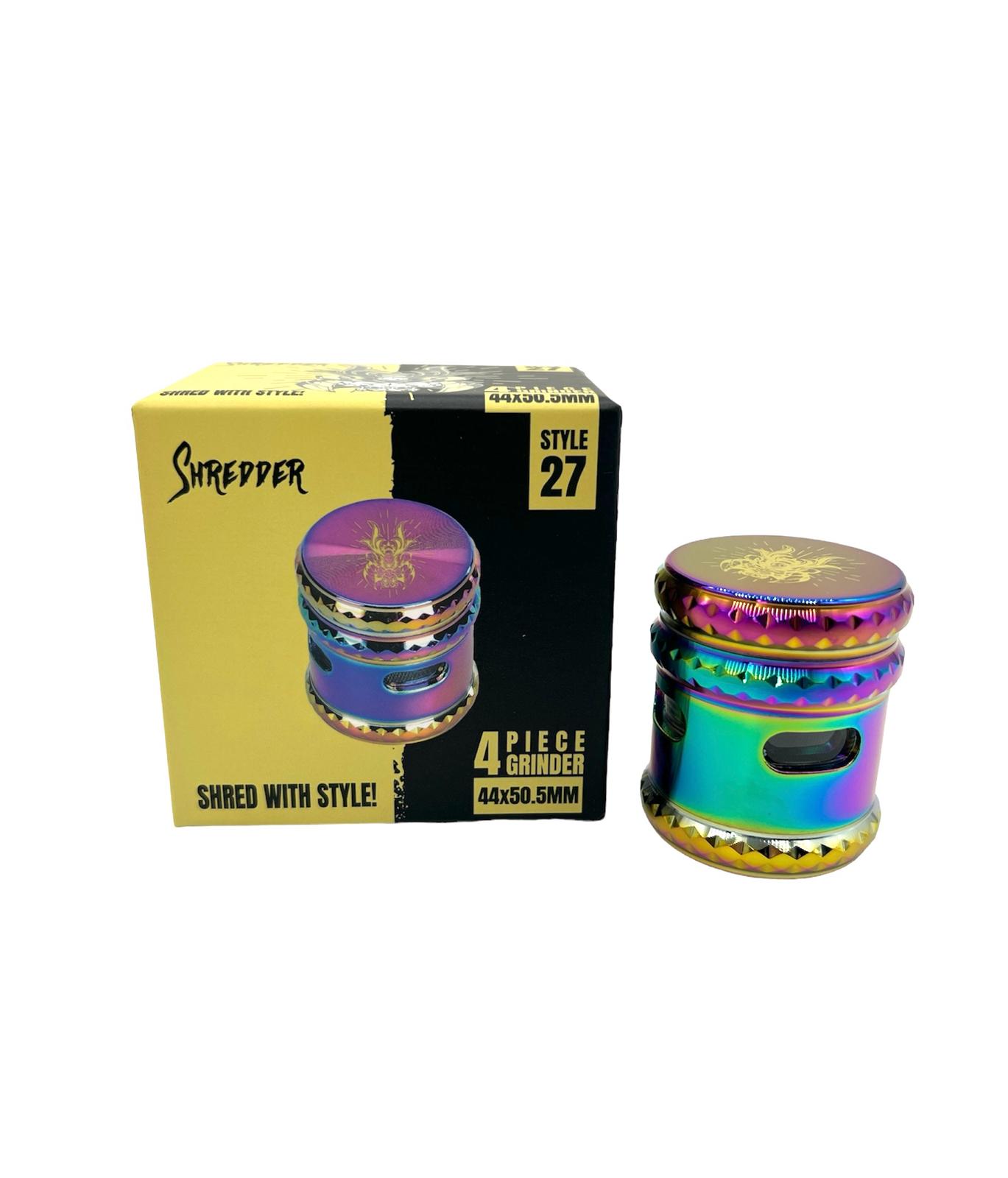 SHREDDER 4 PIECE GRINDER 44MM (STYLE 27) - MIXED COLOR