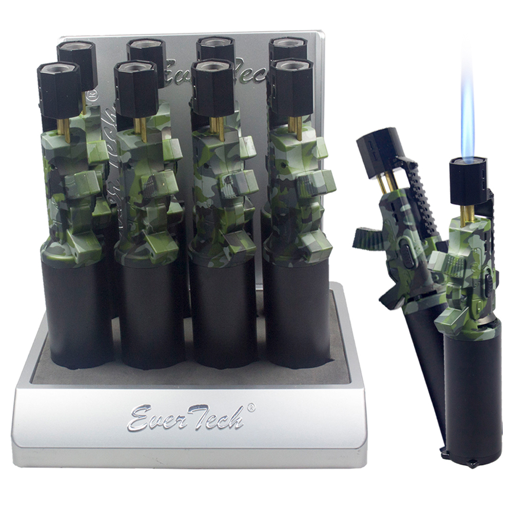 EVER TECH GUN SHAPE JET TORCH - CAMO - 8CT