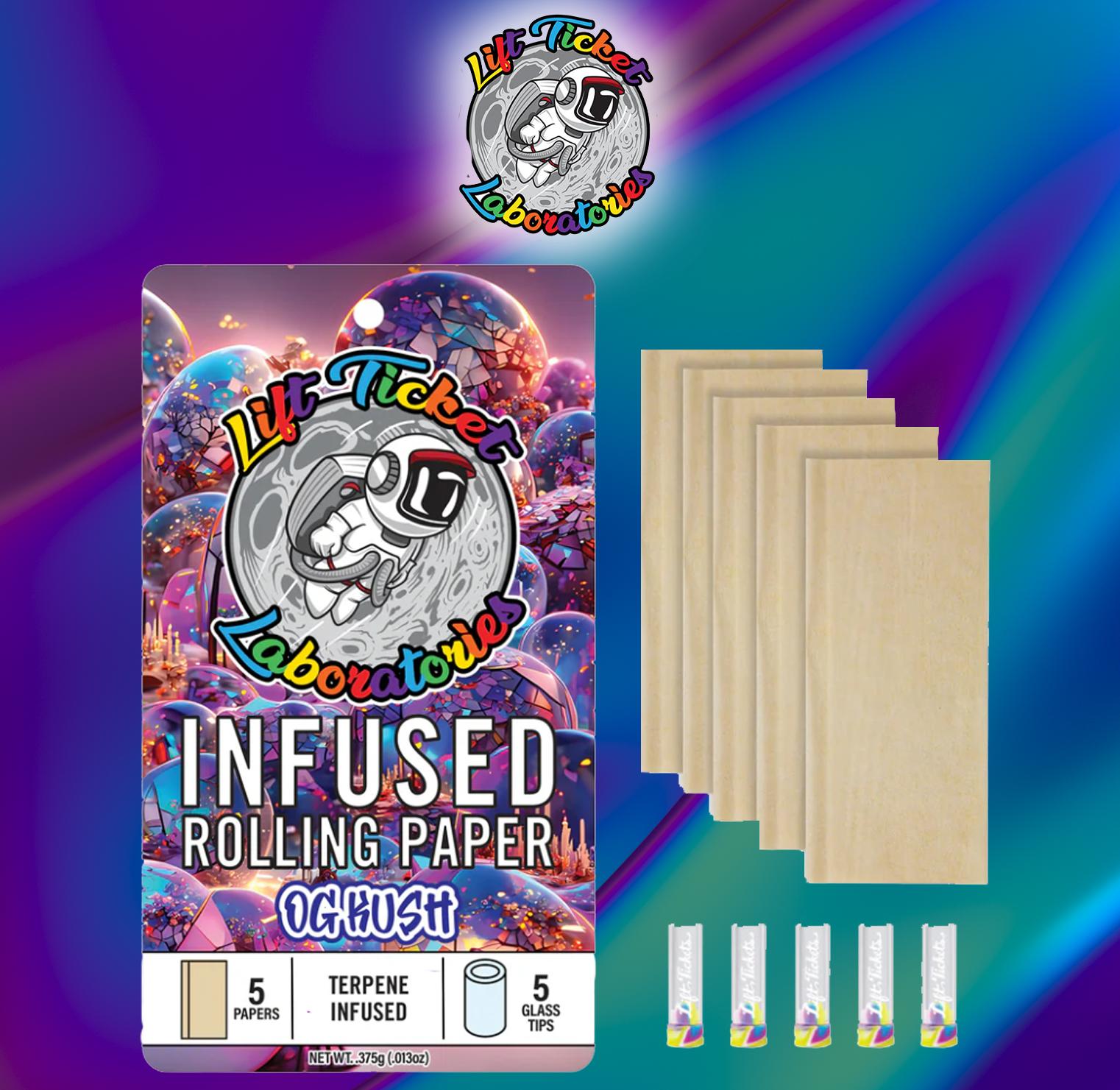 LIFT TICKETS - TERPENE INFUSED ROLLING PAPERS WITH GLASS TIPS - 10CT