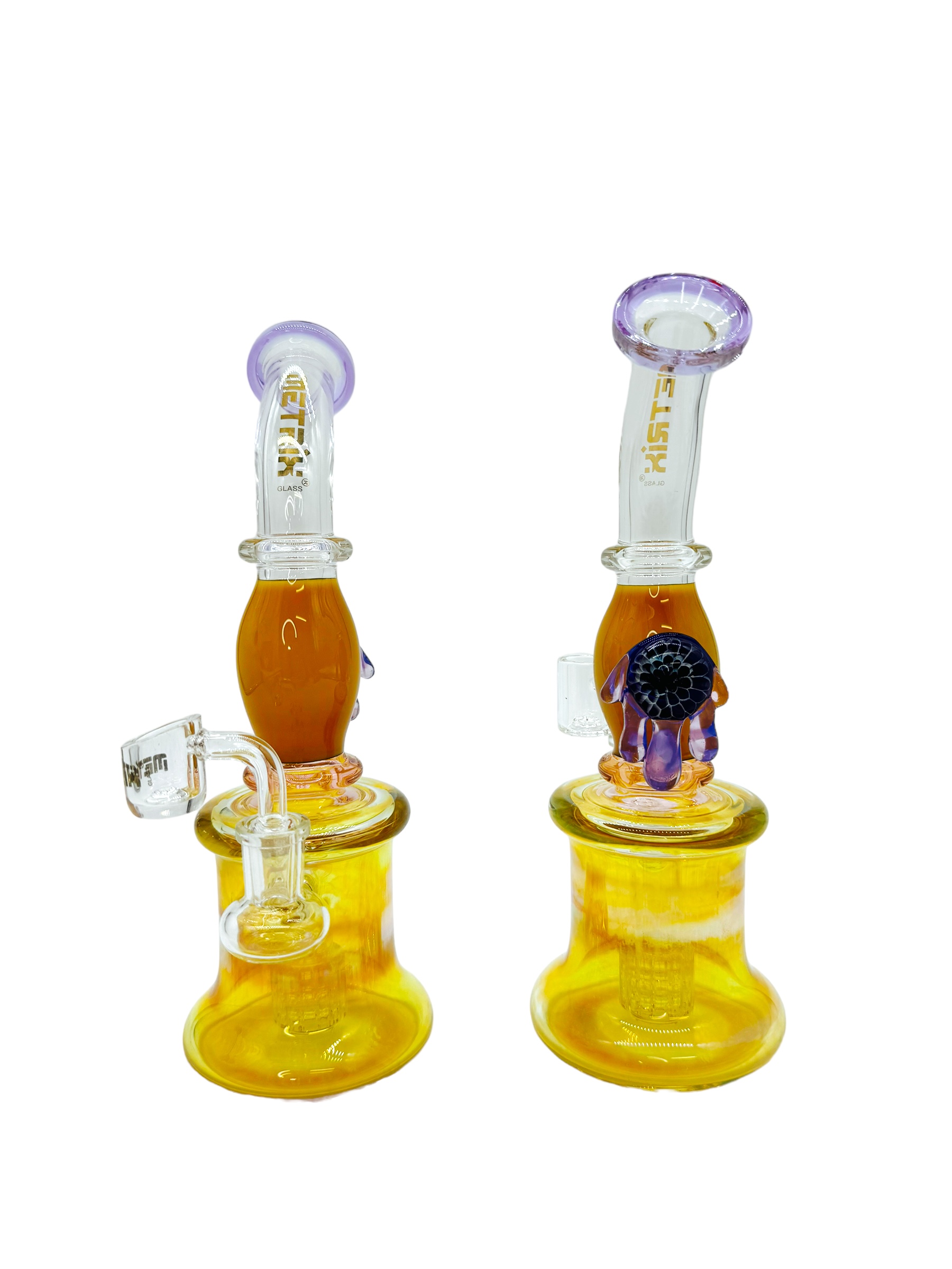 METRIX DOUBLE LAYER HANGING HAND WATERPIPE ASSORTED COLOR 10"