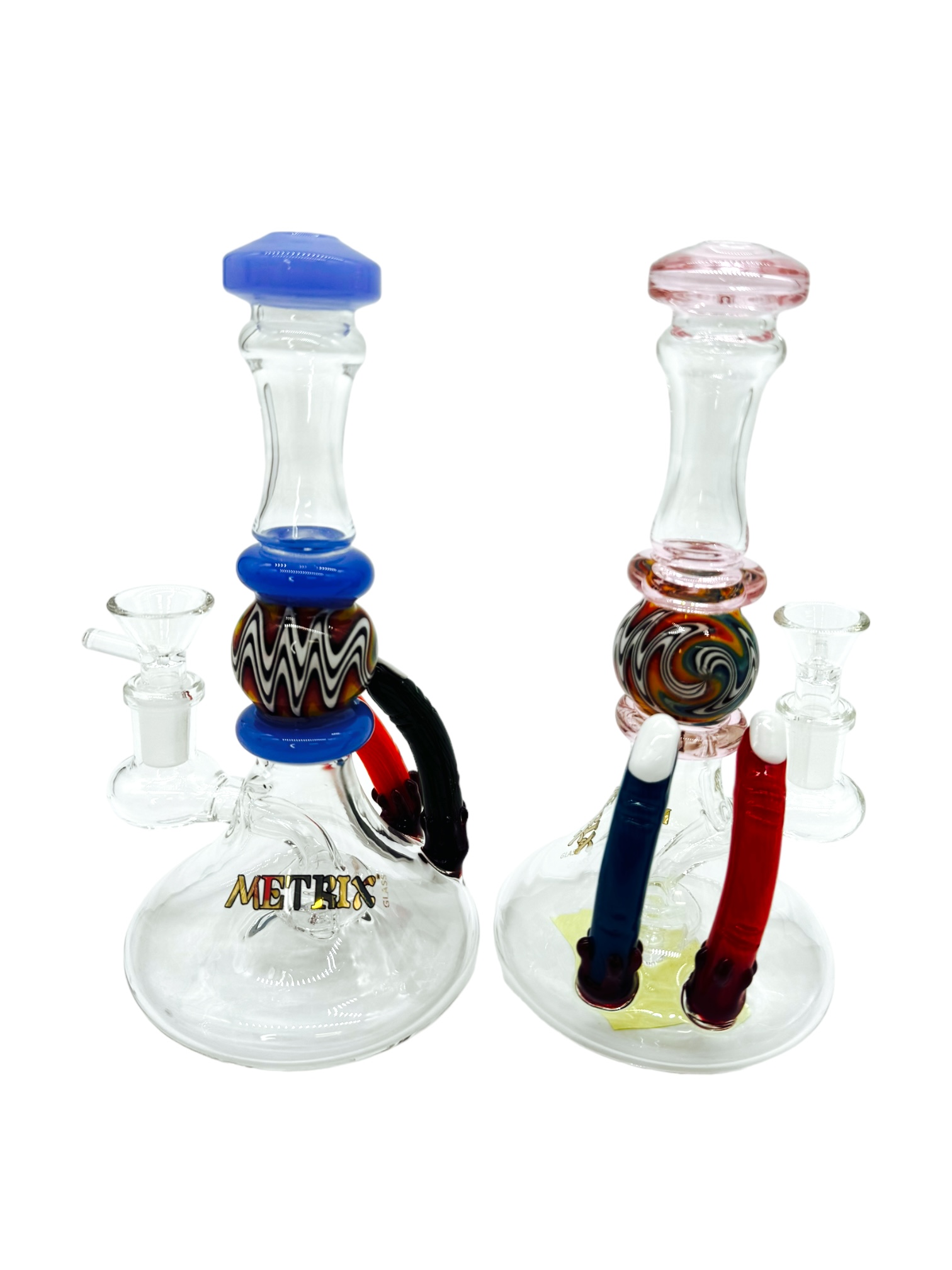 METRIX SWIRL BALL FINGERS WATERPIPE ASSORTED COLOR 8"