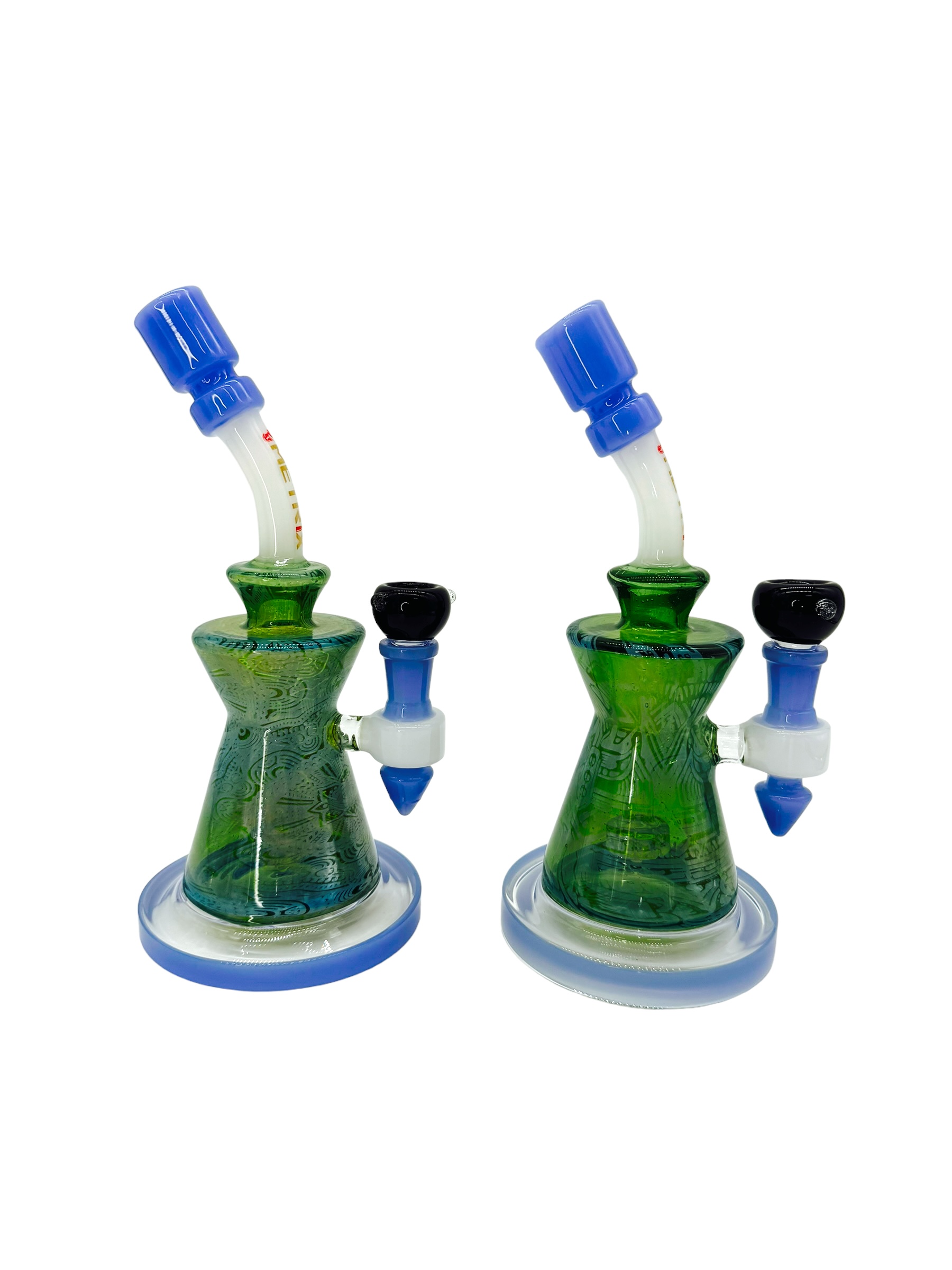 METRIX FUMED ART DISC PERC WATERPIPE ASSORTED COLOR 9"