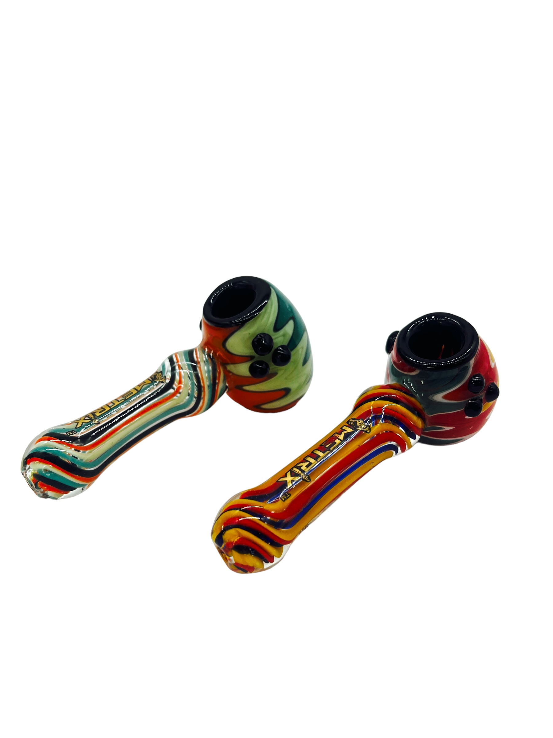 METRIX SWIRL FUMED ALLOVER HANDPIPE ASSORTED COLOR 5" - BAG OF 5