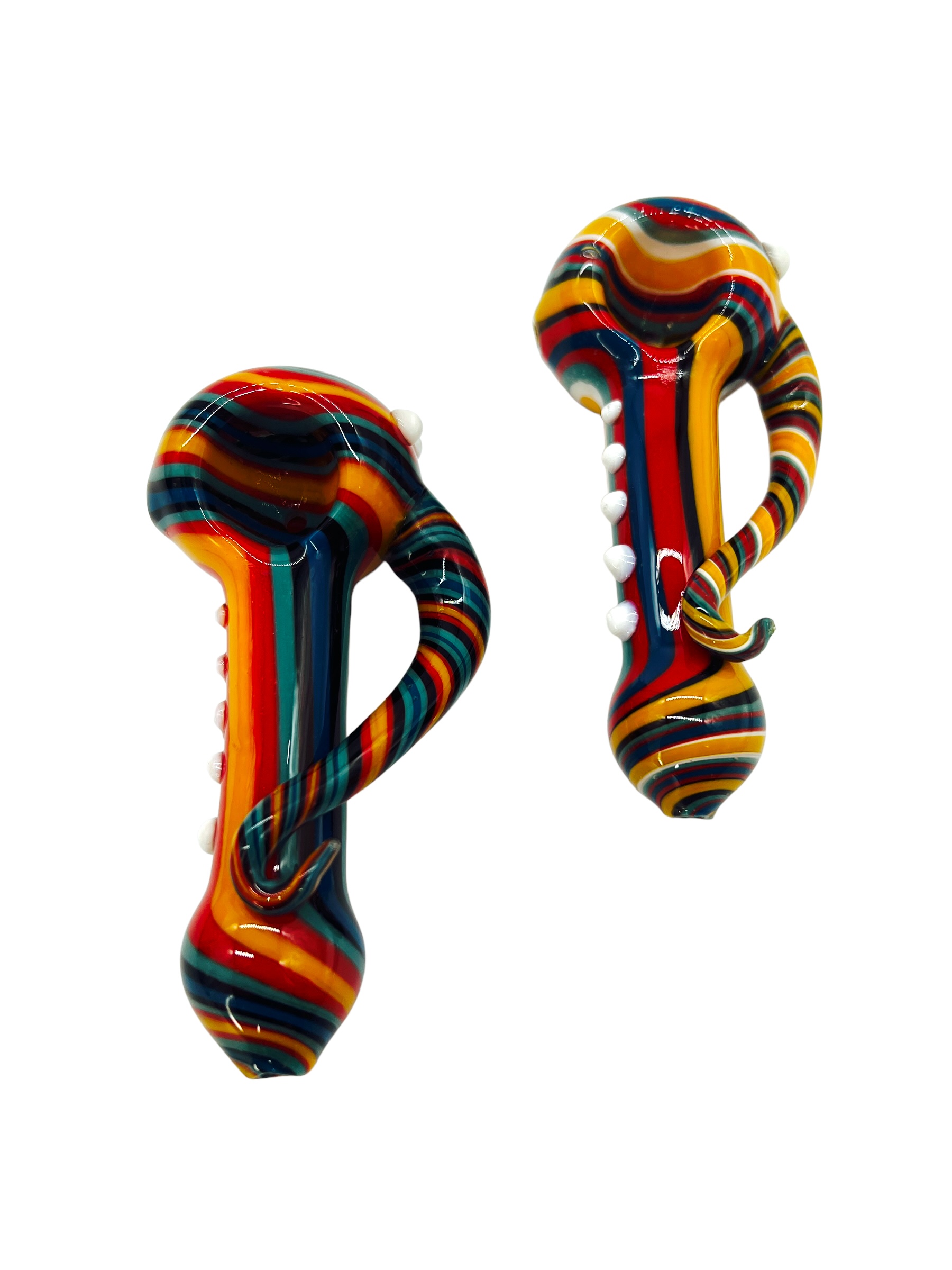 METRIX SWIRL FUMED TWISTED HORN HANDPIPE ASSORTED COLOR 4" - BAG OF 5