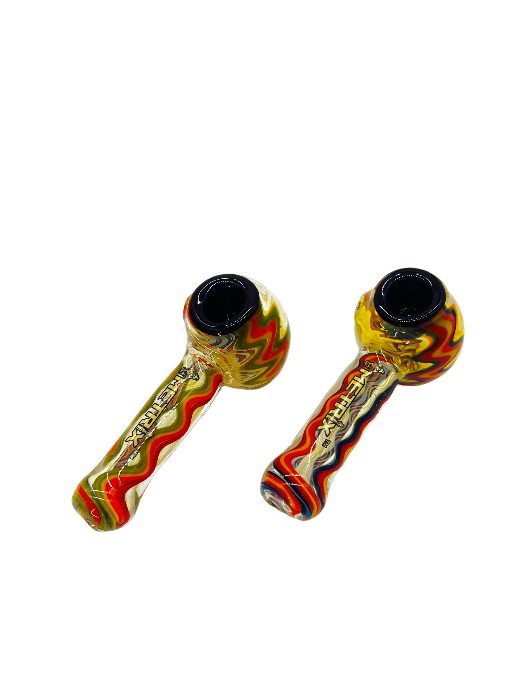 METRIX CLEAR SWIRL FUMED HANDPIPE ASSORTED COLOR 5" - BAG OF 5
