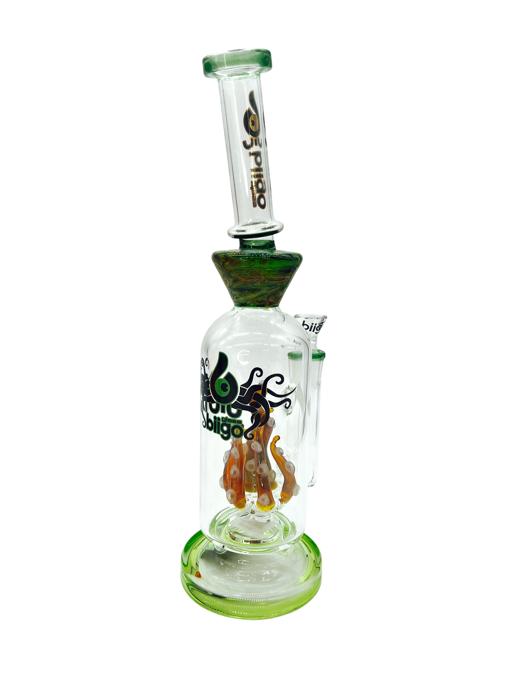 BIIGO BY LOOKAH - GREEN OCTOPUS DISC PER WATERPIPE 13"