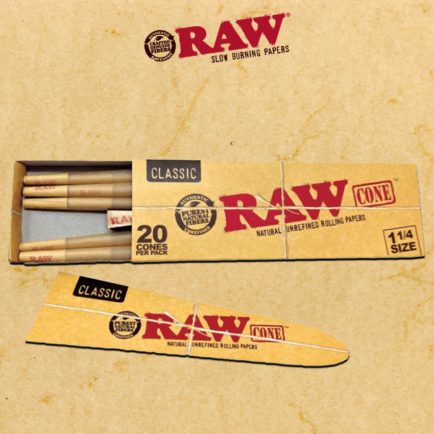 RAW CLASSIC 1 1/4 SIZE CONES 20-PACK
