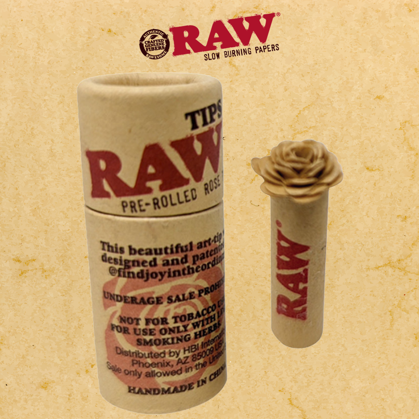RAW PRE-ROLLED ROSE TIPS - DISPLAY OF 6