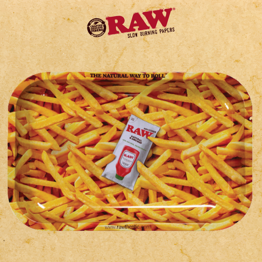 RAW LARGE METAL ROLLING TRAY FRIES
