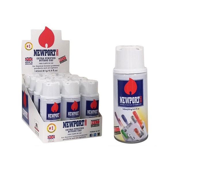 NEWPORT BUTANE 145ML - DISPLAY OF 12